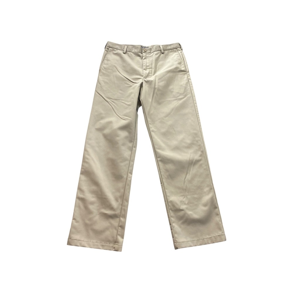 IZOD American Chino Pants Mens 36x34 Khaki Straight Fit Casual Dress Trousers